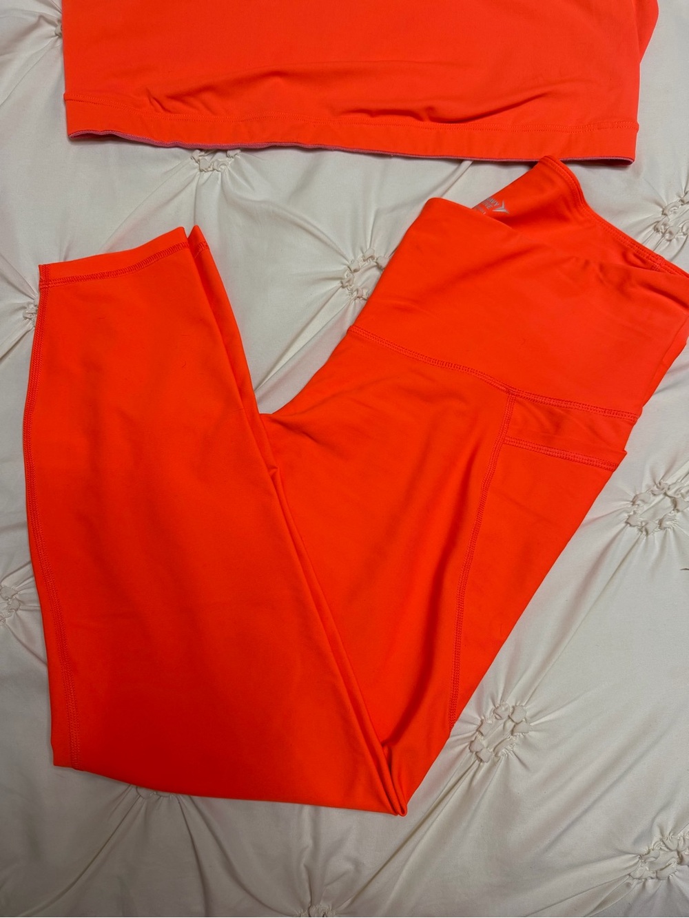 Old Navy Bright Orange High-Rise Leggings with Side Pocket